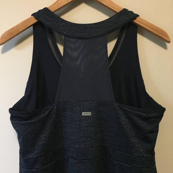 Mondetta Blue Chevron Racerback Workout Dress With Built in Bra - Picture 6 of 16